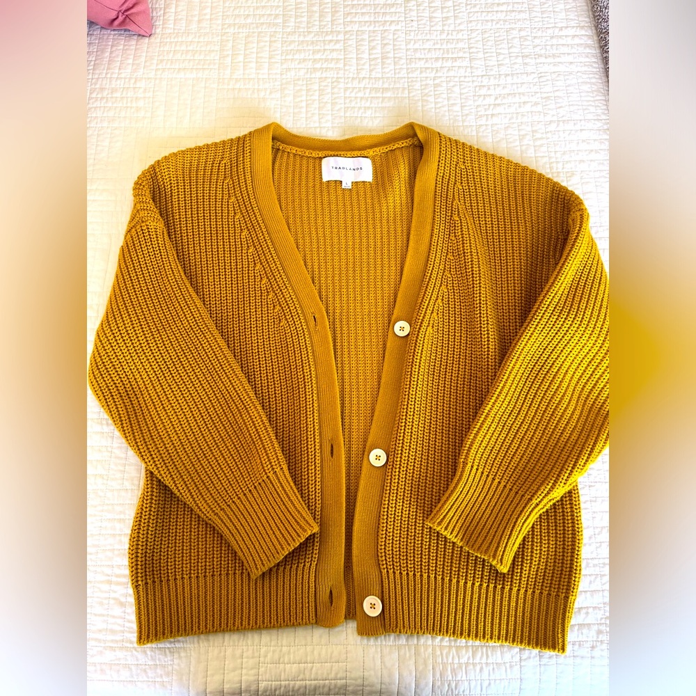 Tradlands Shelter Cardigan in Golden Size L